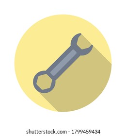 flat design spanner icon vector