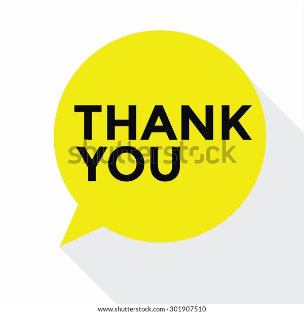 Flat Design Speech Bubble Thank You Stock Vector (Royalty Free) 301907510