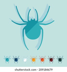 Flat design: spider