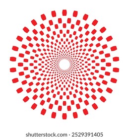 Plano de design espiral círculo plano de fundo Círculo com polka ponto padrão Forma redonda com pontos brancos no plano de fundo preto Figura concêntrica