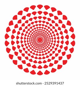 Flat design spiral circle background Circle with polka dot pattern Round shape with white points on black background Concentric figure