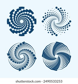 diseño plano círculo espiral ilustración objeto Vector 2