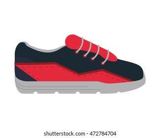 flat design sport sneakers icon vector illustration