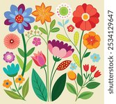 Flat design spring flower pack