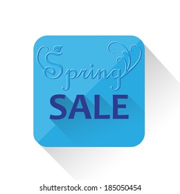Flat design - spring sales button.