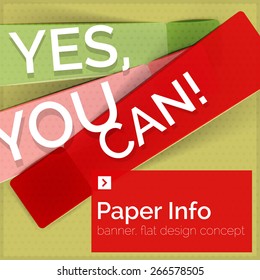 Banner cuadrado de diseño plano con eslogan. Elementos abstractos geométricos con texto