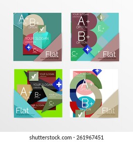 Flat design square shape infographic banner with sample option text 