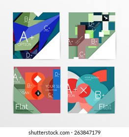 Flat design square shape infographic banner with sample option text