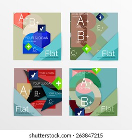 Flat design square shape infographic banner with sample option text