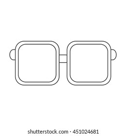 flat design squared frame glasses icon vector illustration