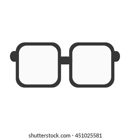 flat design squared frame glasses icon vector illustration