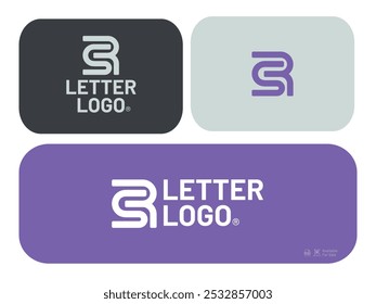 Flat design SR logo template