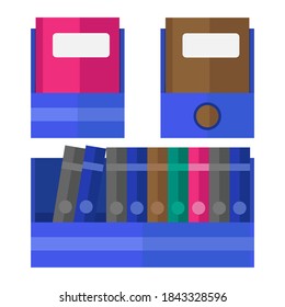Flat design of stack of colored books