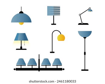 flat design standing lamps and table lamps