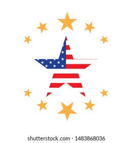 flat design star happy labor day