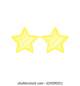 Flat design star shape glasses icon.