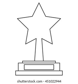 flat design star trophy icon vetor illustration