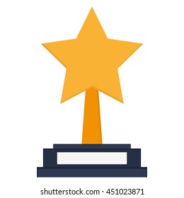 flat design star trophy icon vetor illustration