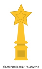 flat design star trophy icon vector illustration