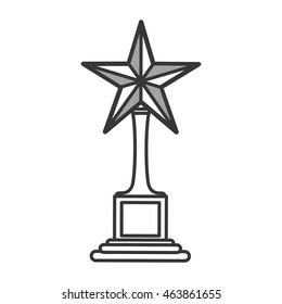 flat design star trophy icon vector illustration