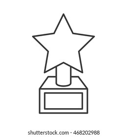 flat design star trophy icon vector illustration