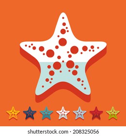 Flat design: starfish