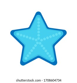 Flat Design Starfish with blue color.