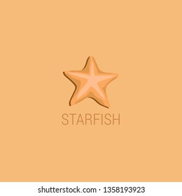 Flat design of starfish. Starfish icon in flat style. Summer vector illustration. - Vector