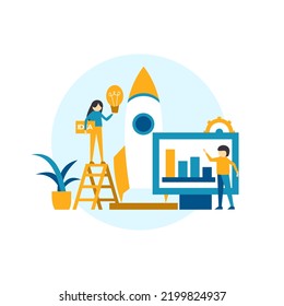 Flat design startup business illustration