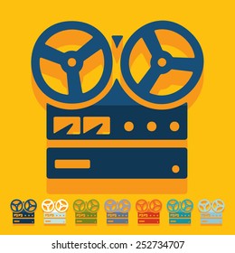 Flat design: stereo recorder