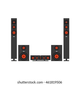 flat design stereo system icon vector illustration