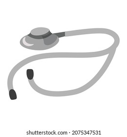 flat design stethoscope, which is usually used to listen to sounds from inside the body, one of which is to hear the sound of the heartbeat and detect abnormalities