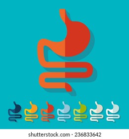 Flat design: stomach