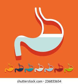 Flat design: stomach