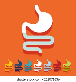 Flat design: stomach