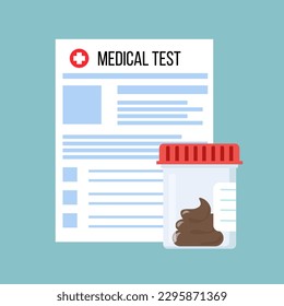 Flat design of stool test for medical and healthcare. Illustration for websites, landing pages, mobile applications, posters and banners. Trendy flat vector illustration