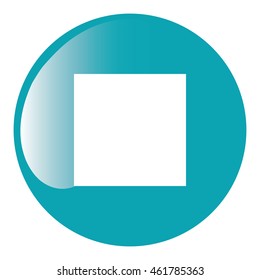 flat design stop button icon vector illustration