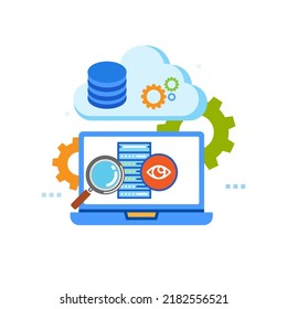 flat design Storage Monitoring IT infrastructure modern, vector, eps.10