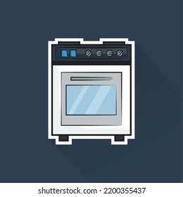 Flachdesign von Stove, kann als Aufkleber, Logo und Poster verwendet werden