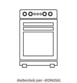 flat design stove oven icon vector illustration