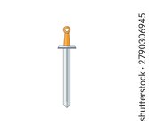 Flat Design Straight Broadsword with Ring Pommel Vector Icon