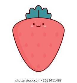 Flat Design of a Strawberry Fruit Vector
