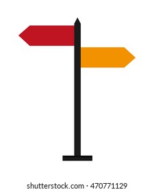 flat design street name sign icon vector illustration