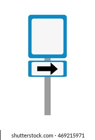 flat design street sign right arrow icon vector illustration