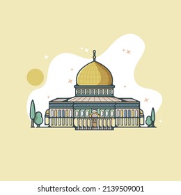 estilo de diseño plano vector al aqsa