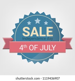Flat Design Style Badges. Happy independence day. 4 of july.