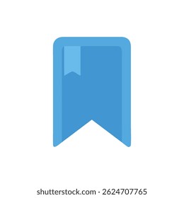 Un estilo de diseño plano, icono de marcador azul con una etiqueta azul más clara. Aislado en un fondo blanco.