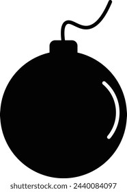 Flat design style bomb icon on white background simple illustration