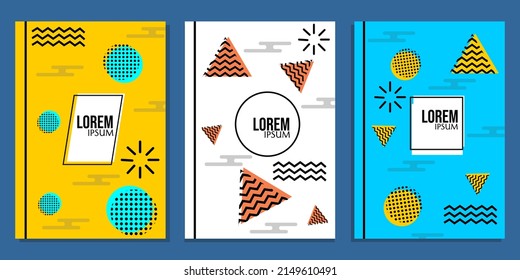 cubierta de libro de diseño plano con adornos geométricos. para presentaciones, portadas y revistas