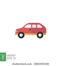 Flat Design Style Car icon. automobile transportation pictogram. red sedan automotive logo simple logo for website and mobile application. vector illustration design on white background. EPS 10